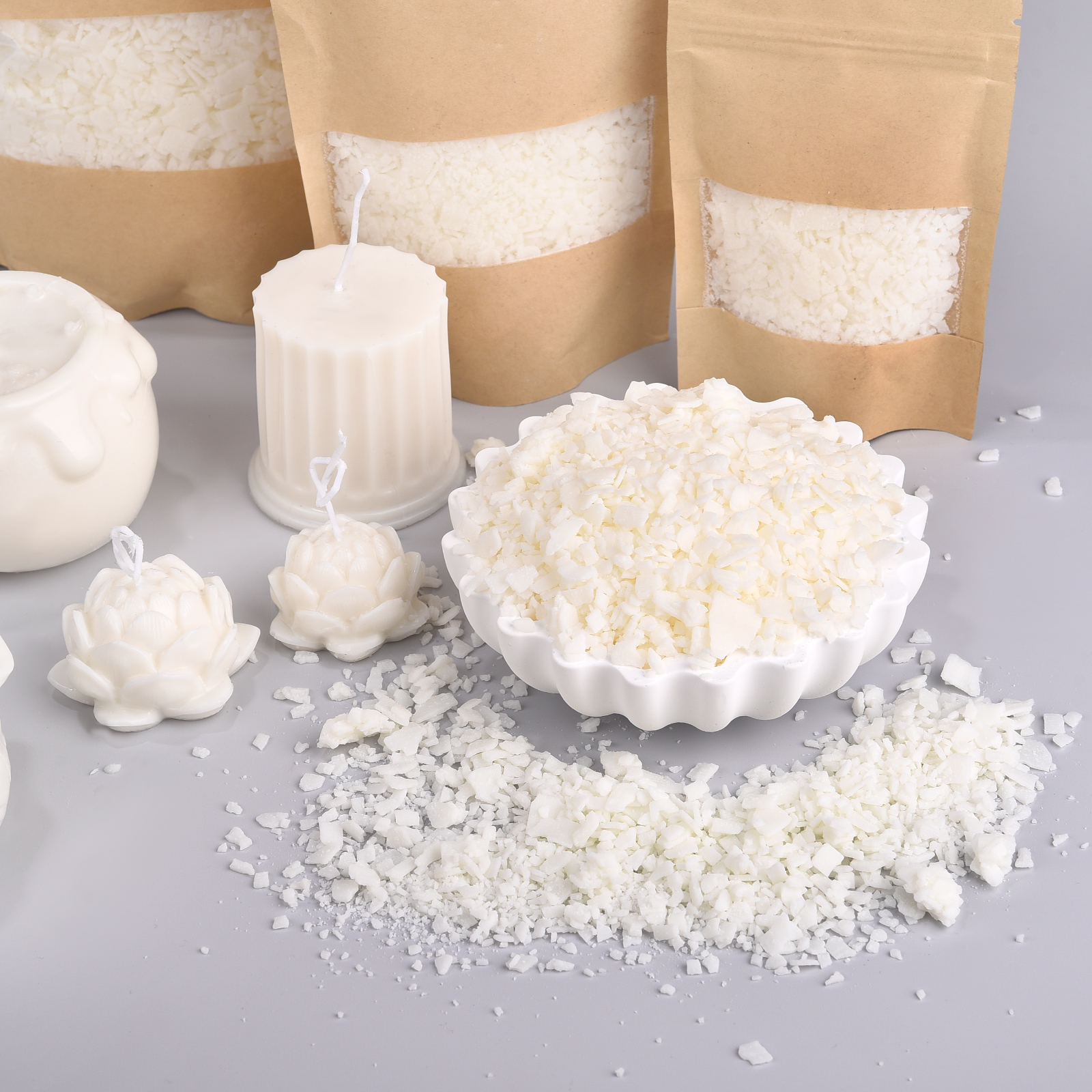 Soy Wax Pillar Blend - 50g-1kg Natural Soybean Wax Flake White