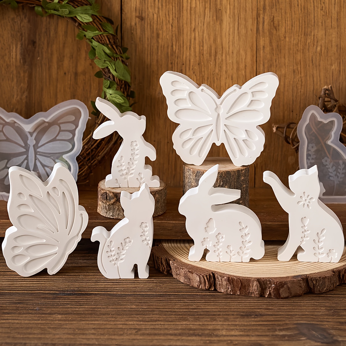 Candle Making Things - 6pcs - 3D Rabbit and Kitten