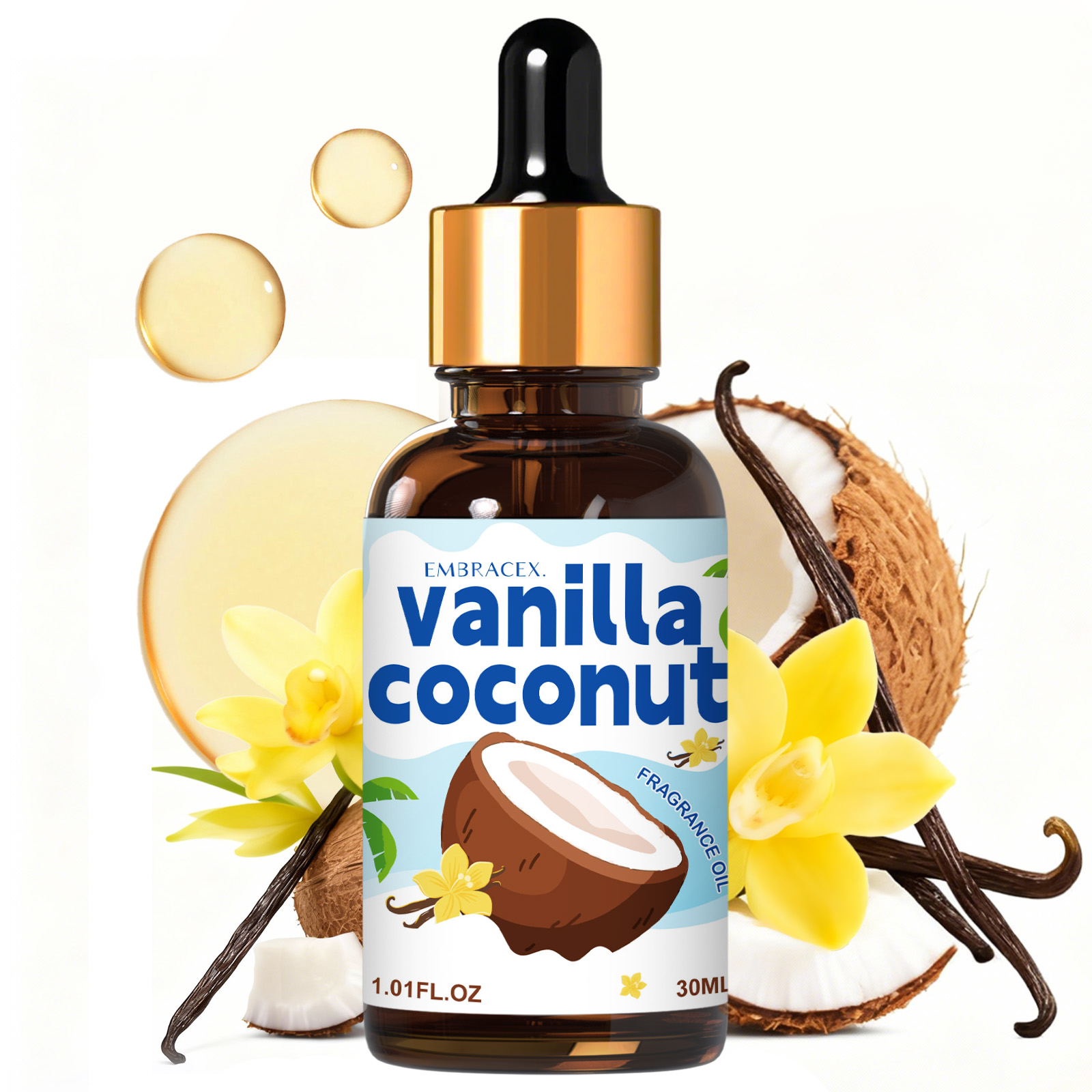Candle Making Fragrance Oils - 30ml Vanilla Coconut Essential Oil Massage