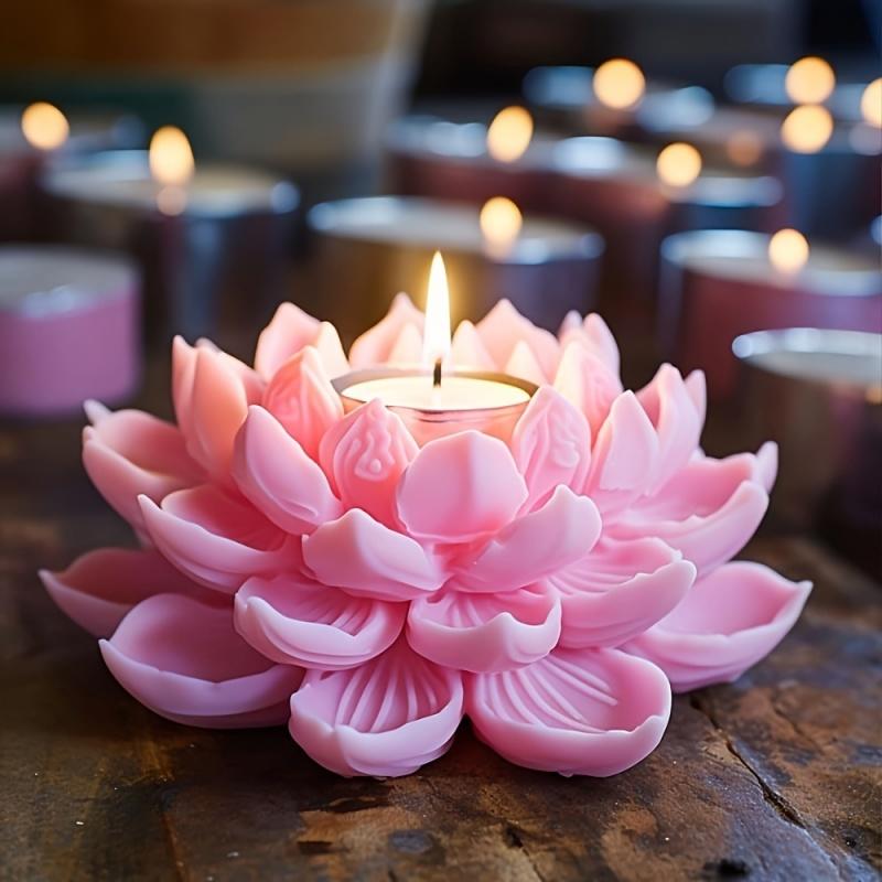 Candle Making Things - 1PC Lotus Flower Candle Mold Silicone