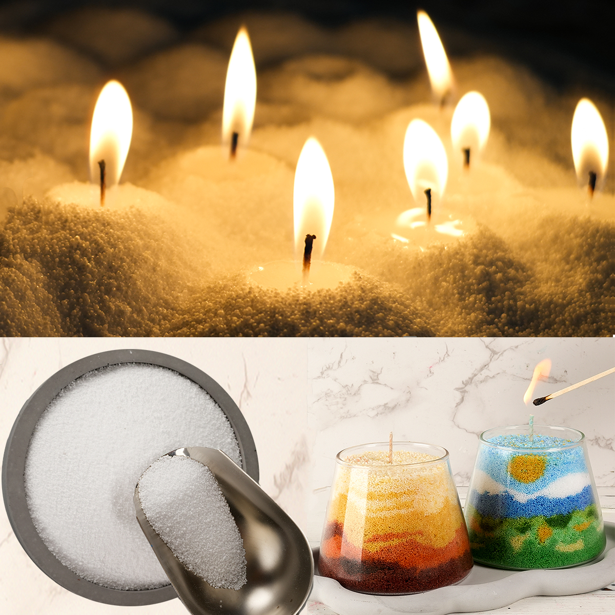 Candle Making Supplies Wholesale - 500g/1000g White Sand Wax Ice Flower