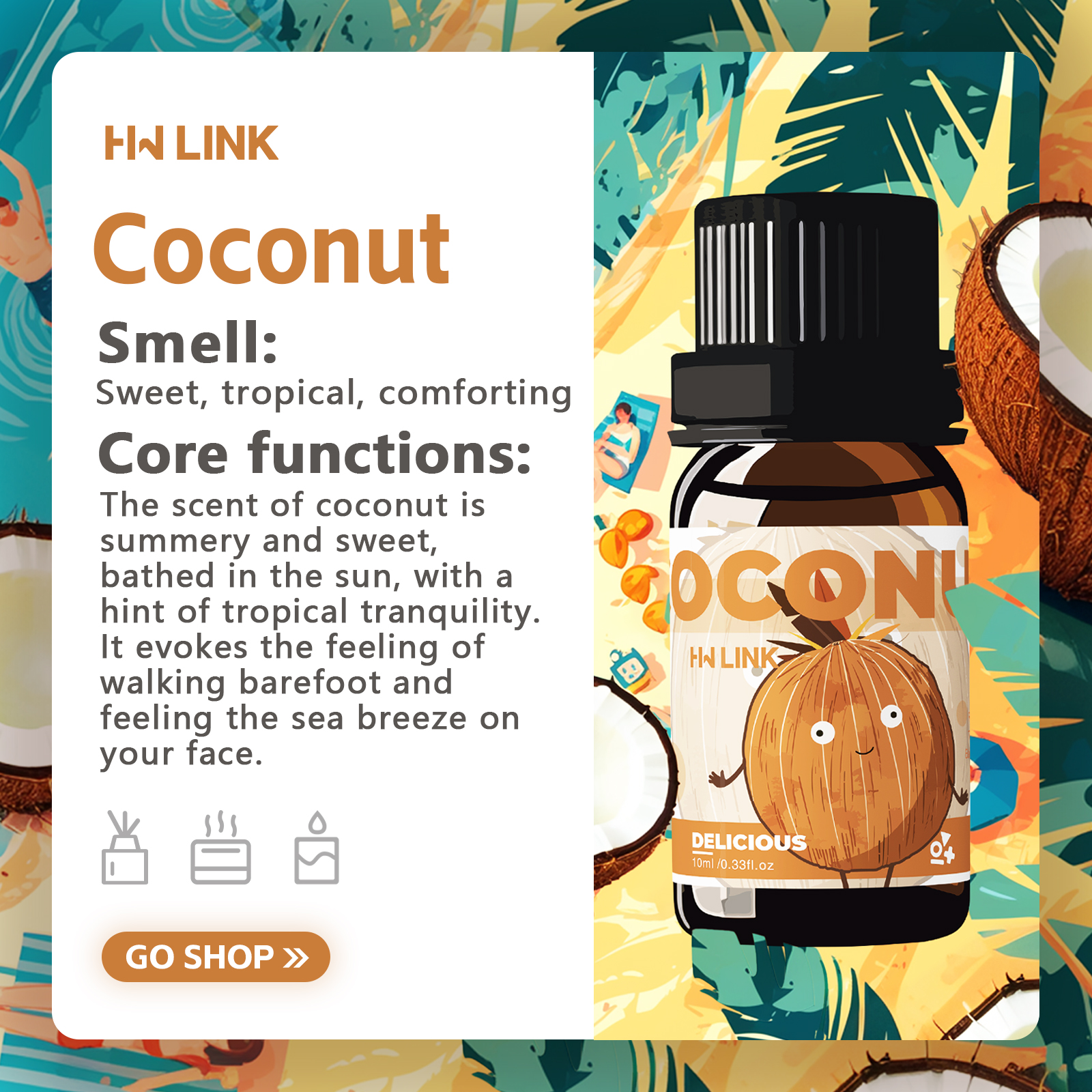 10ml Coconut Essential Oils No – обзор и цена Candle Making Fragrance Oils