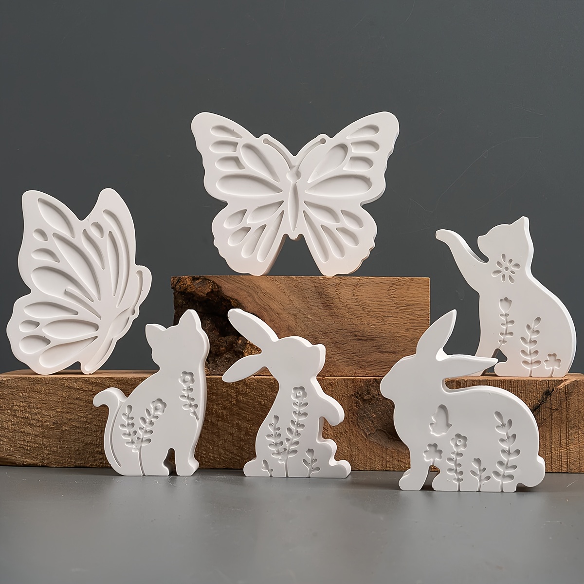 6pcs - 3D Rabbit and Kitten Si – обзор и цена Candle Making Things