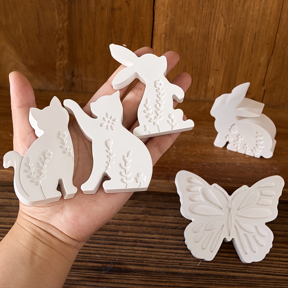 6pcs - 3D Rabbit and Kitten Si – обзор и цена Candle Making Things