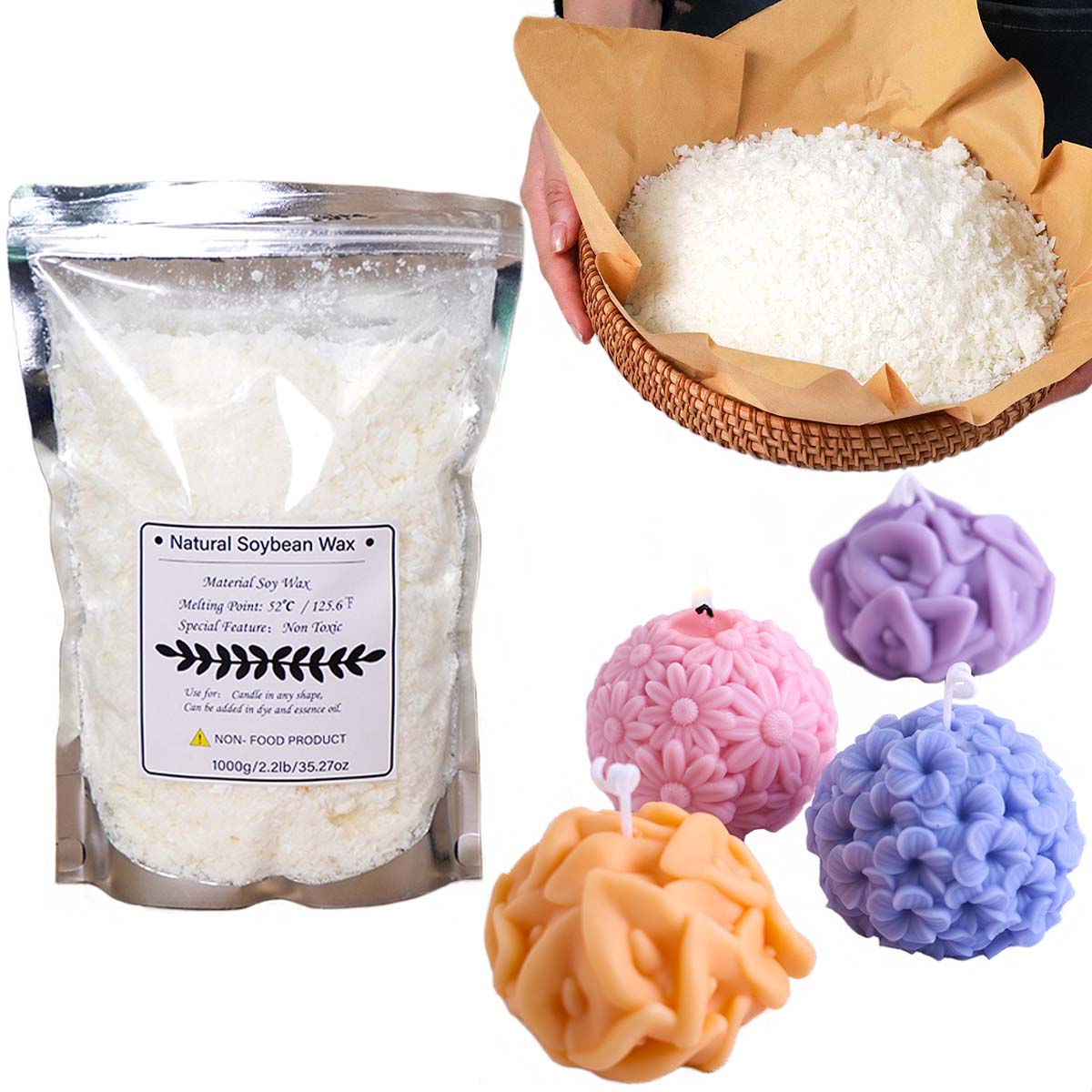 100/250/500/1000g Natural Soy  – обзор и цена Candle Making Soy Wax