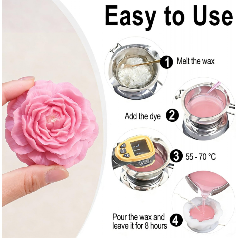 5Flower Candle Mold Set，3D Flo – обзор и цена Candle Making Supplies Wholesale