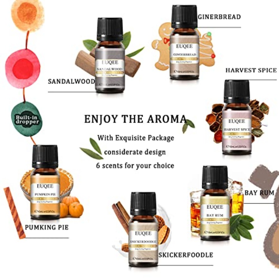 EUQEE 6PCS Spice Autumn Fragra – обзор и цена Candle Making Fragrance Oils