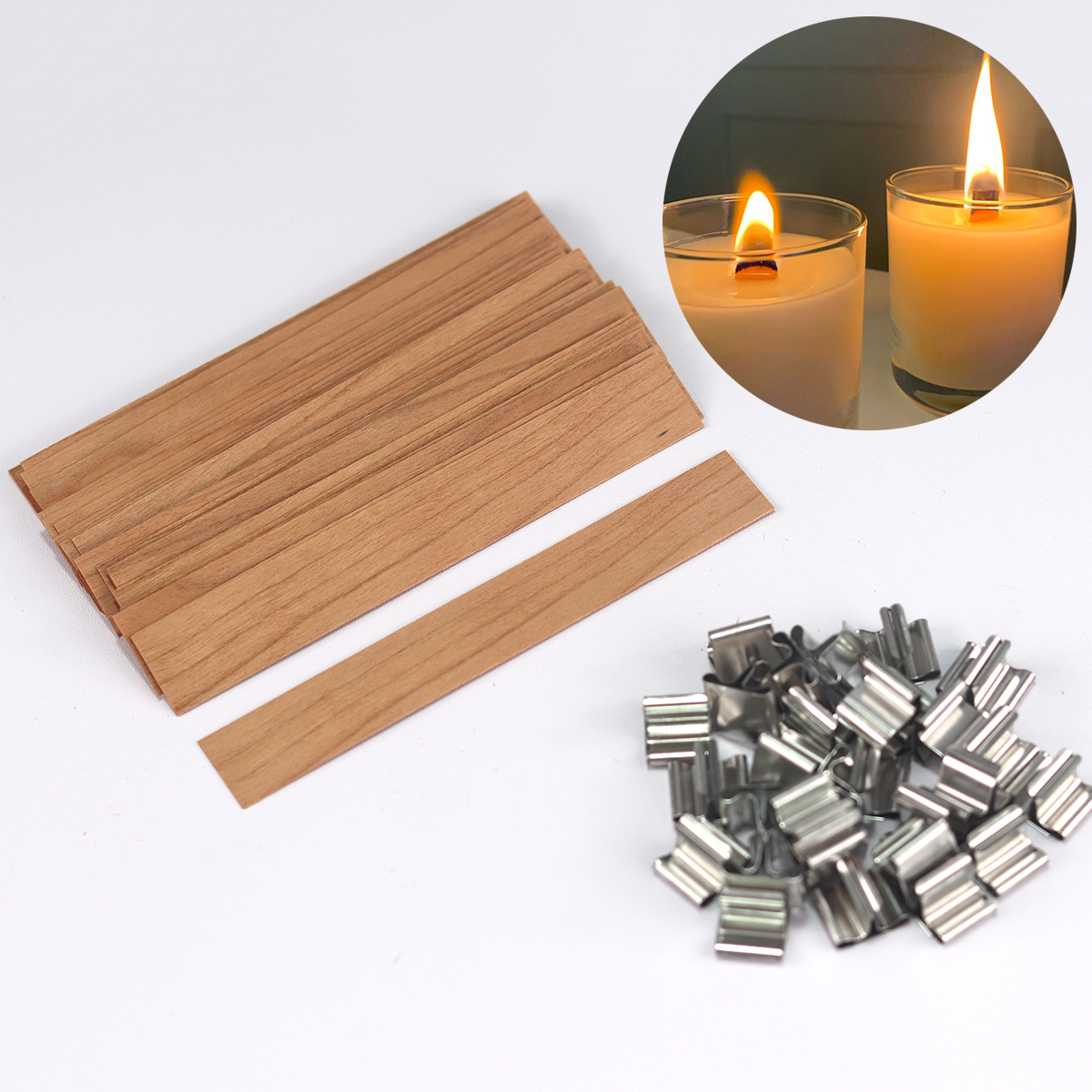 30Pcs Wooden Candle Wicks Set  – обзор и цена Soy Wax Pillar Blend
