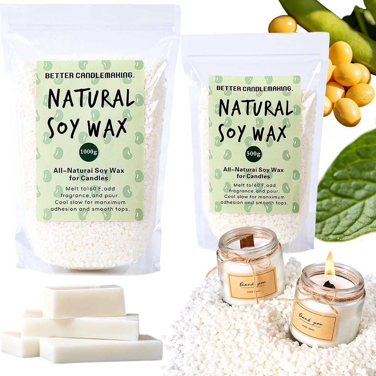 500g/1Kg Natural Soy Wax Parti – обзор и цена Soy Wax Pillar Blend