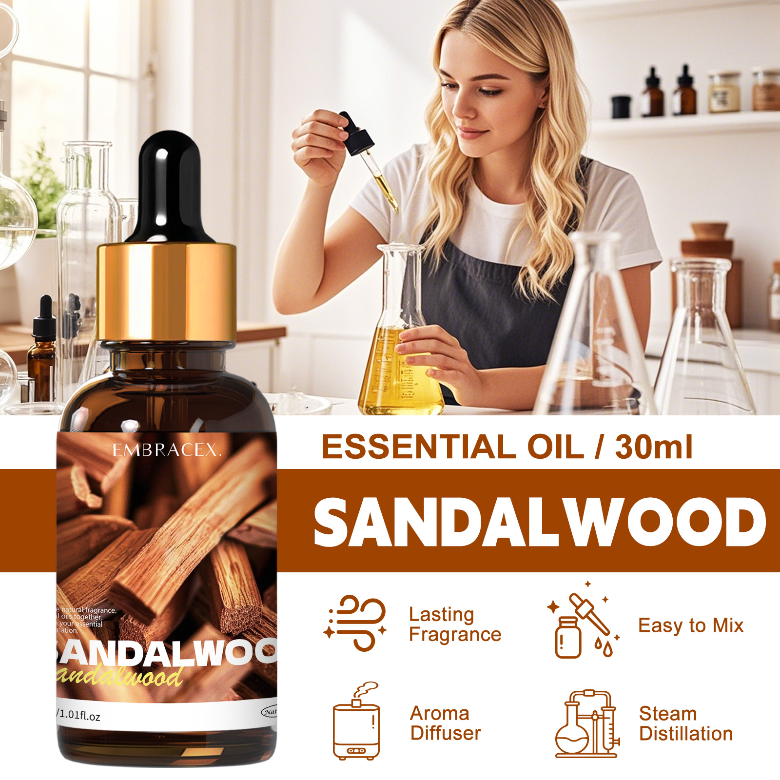 30ml Sandalwood Natural Plant  – обзор и цена Candle Making Fragrance Oils